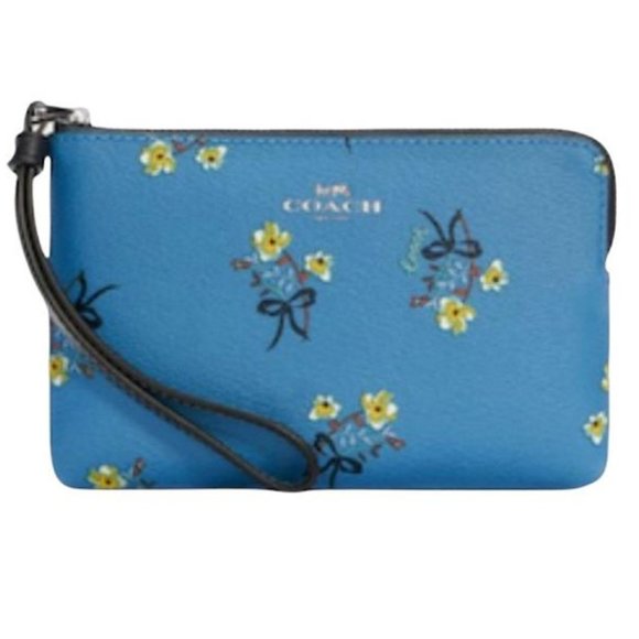 Coach Handbags - Brand New Corner Zip Wristlet With Floral Bow Print Coach